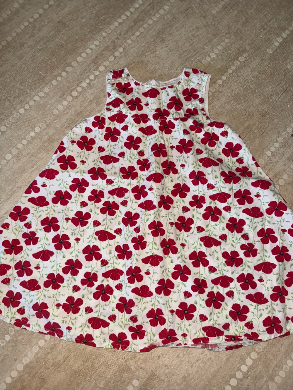 Gymboree White Dress with Red‎ Flower Print